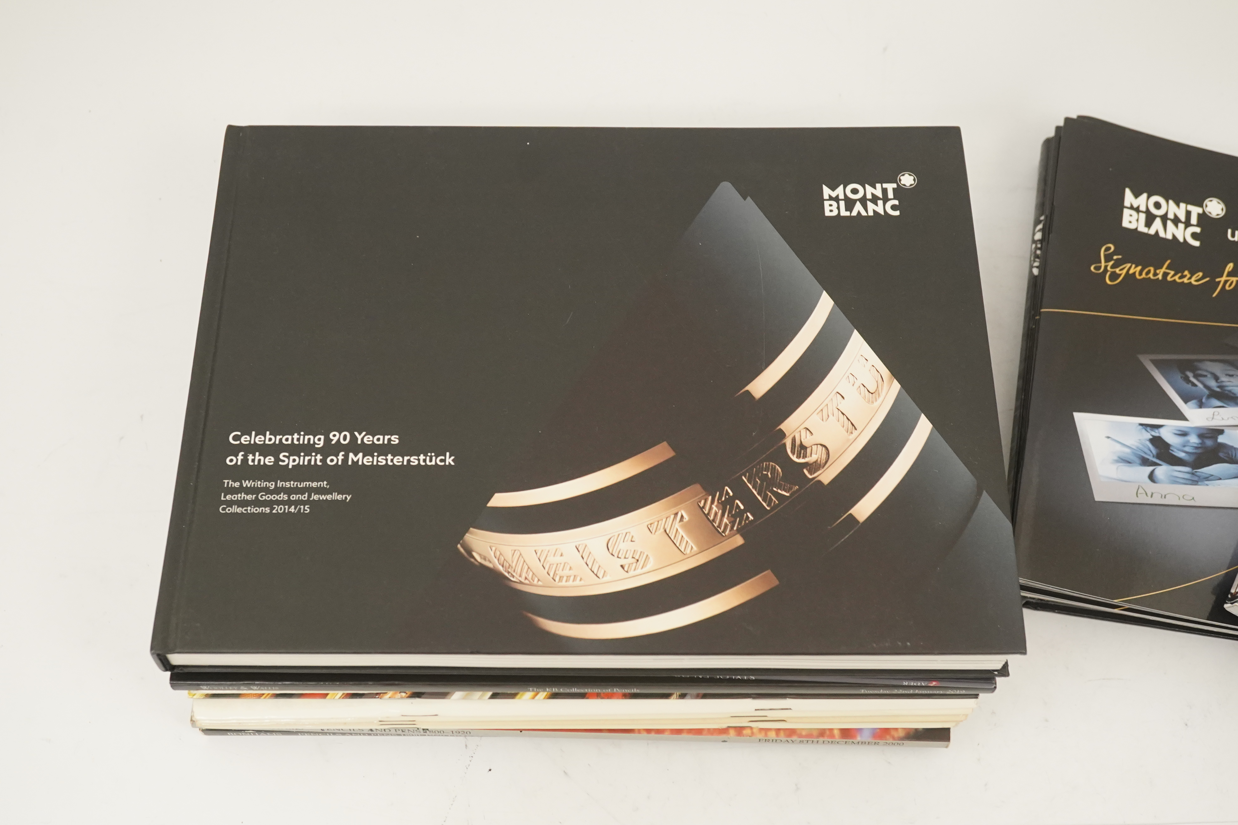 Montblanc brochures and catalogues plus Bonhams etc. pen catalogues